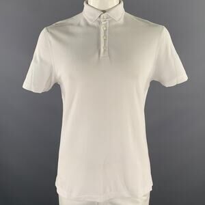 BRUNELLO CUCINELLI Size XL White Cotton Polo